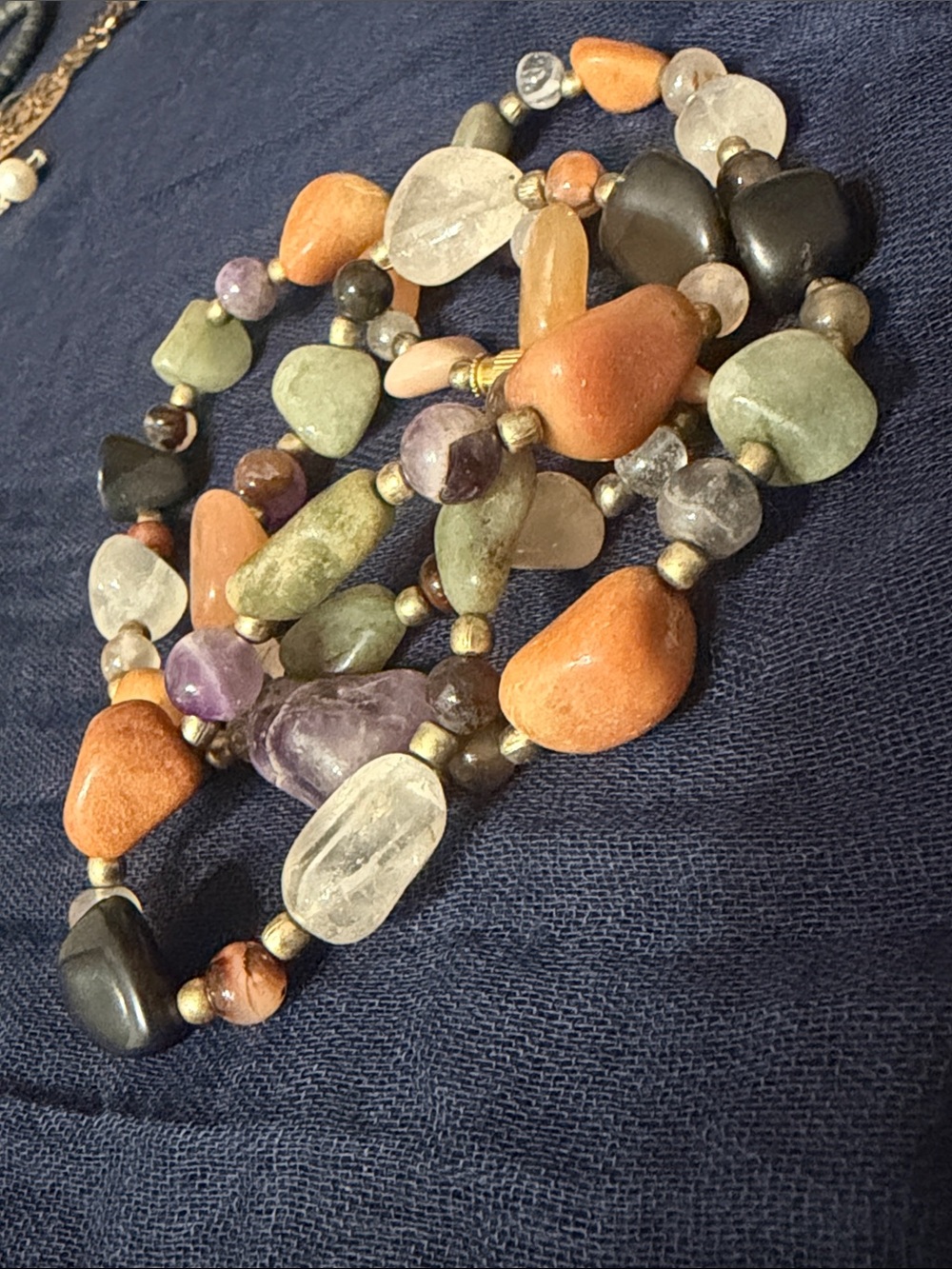 Multicolor Natural Stone Beaded Necklace - Women Jewelry